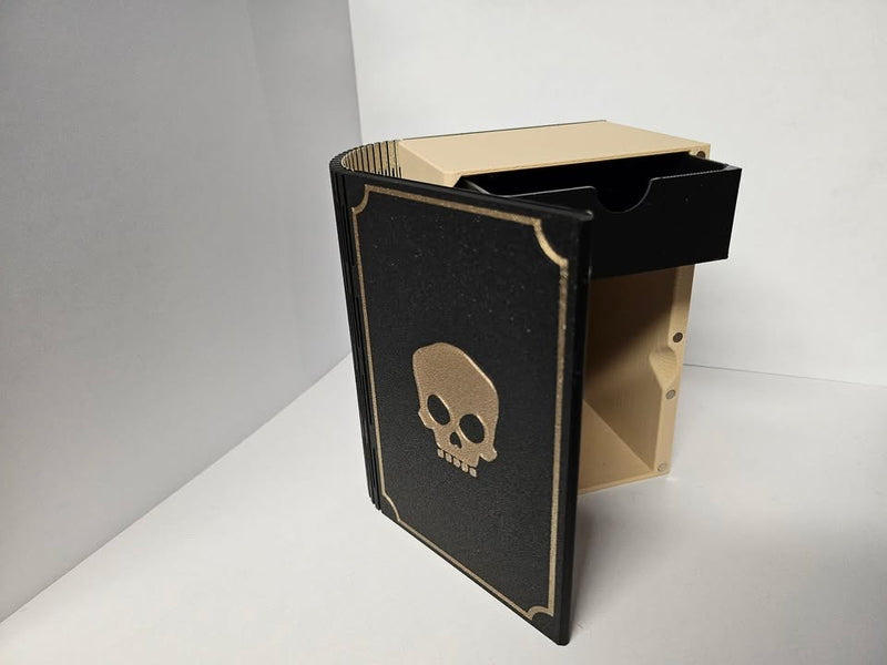 Deck Box - 3D Printed Deck Book - 100+ Black (w/ Tray)