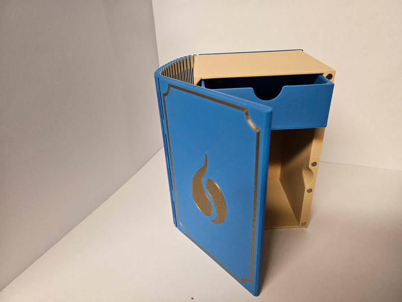 Deck Box - 3D Printed Deck Book - 100+ Blue (w/ Tray)