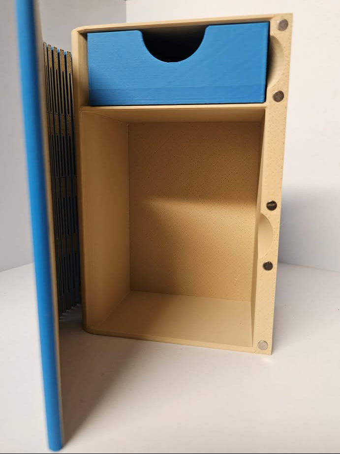 Deck Box - 3D Printed Deck Book - 75+ Blue (w/ Tray)