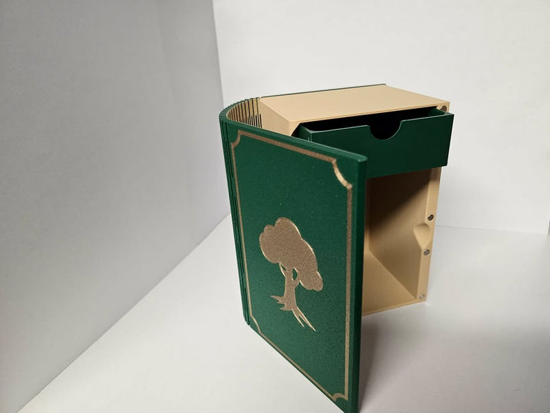 Deck Box - 3D Printed Deck Book - 100+ Green (w/ Tray)