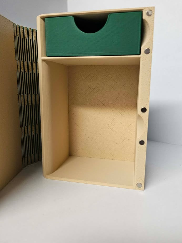 Deck Box - 3D Printed Deck Book - 75+ Green (w/ Tray)
