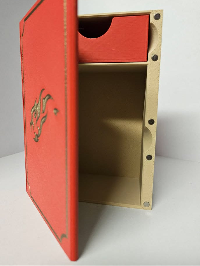 Deck Box - 3D Printed Deck Book - 75+ Red (w/ Tray)