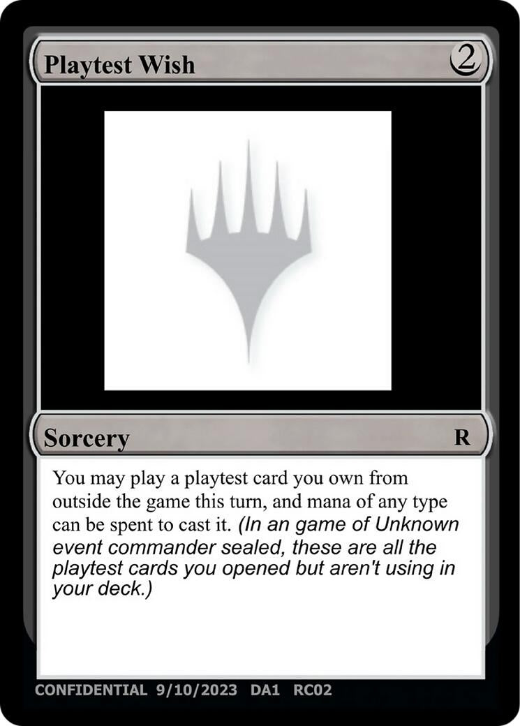 Image for Playtest Wish (UNK) - Magic: The Gathering