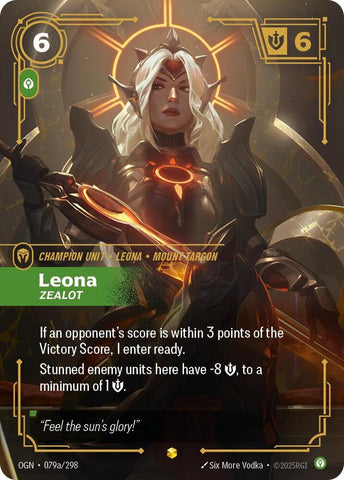 Leona - Zealot (Alternate Art) (079a/298) [Origins]