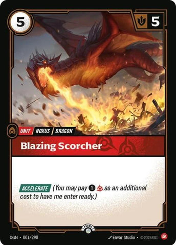Blazing Scorcher (001/298) [Riftbound Organized Play Promotional Cards]