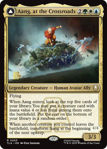 Aang, at the Crossroads [Avatar: The Last Airbender Prerelease Cards]