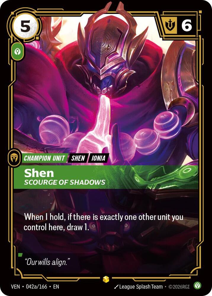 Shen - Scourge of Shadows (Alternate Art) (042a/166) [Vendetta]
