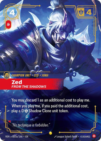 Zed - From the Shadows (Alternate Art) (023a/166) [Vendetta]