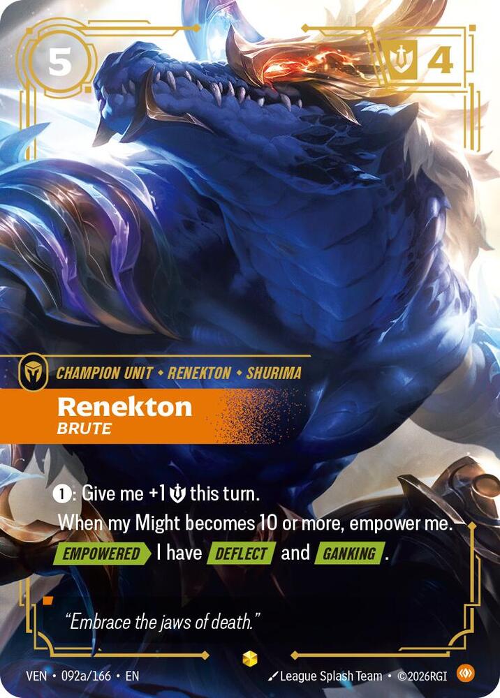 Renekton - Brute (Alternate Art) (092a/166) [Vendetta]