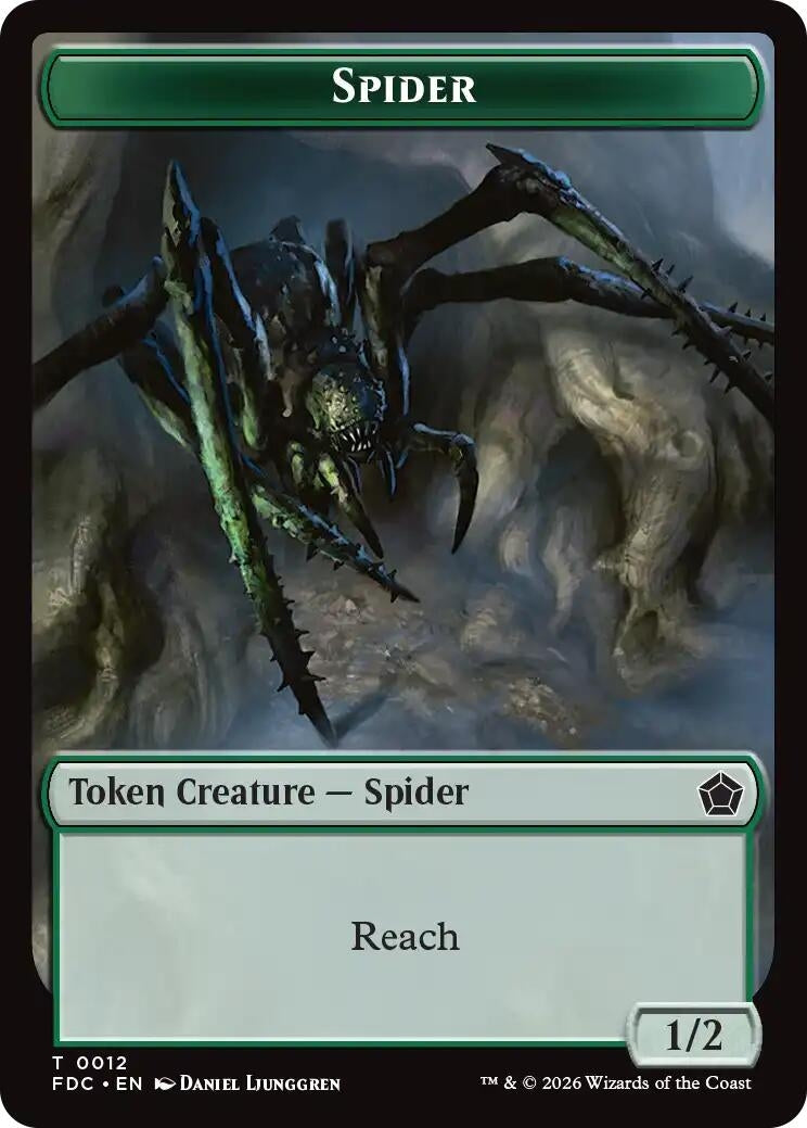 Image for Spider // Phyrexian Beast Double-Sided Token (12 // 11) (FDC) - Magic: The Gathering