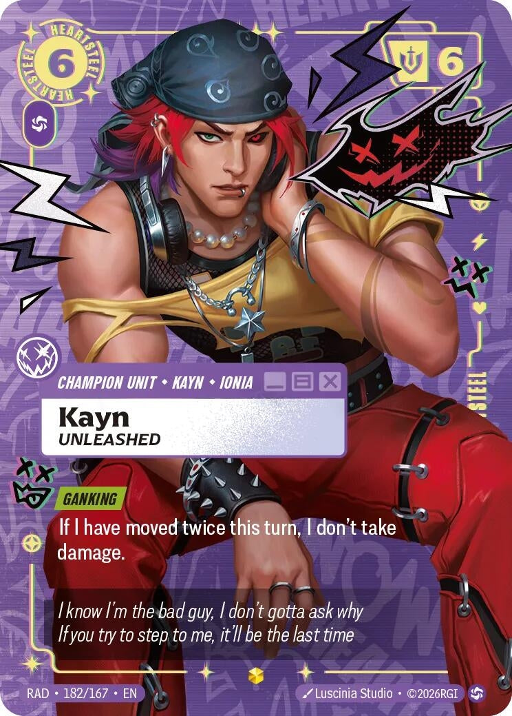 Image for Kayn, Unleashed (Heartsteel Overnumbered) (182/167) (RAD) - Riftbound: League of Legends Trading Card Game