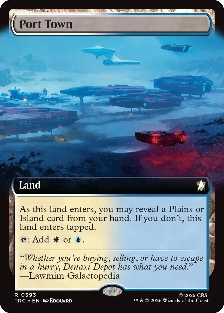 Image for Port Town (Extended Art) (393) (TRC) - Magic: The Gathering