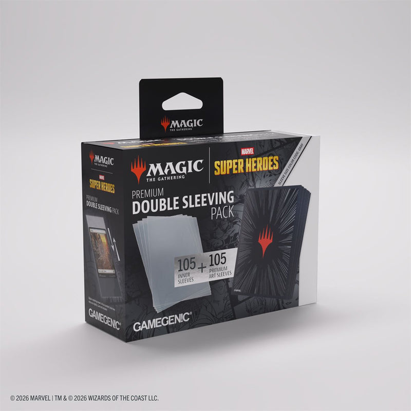 Sleeves - GAMEGENIC - Universes Beyond: Marvel Super Heroes - Double Pack [Comic Burst - Black] (Copy)