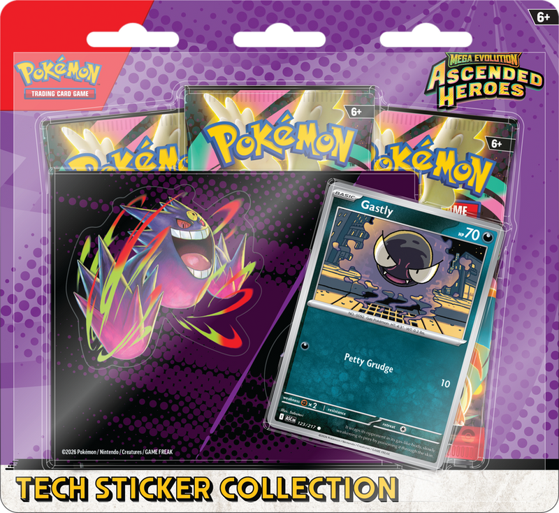 Pokemon - ME2.5 - Ascended Heroes - Tech Sticker Collection - Gastly/Charmander