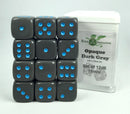 Dice - 12d6 Dice Set - Opaque Dark Gray