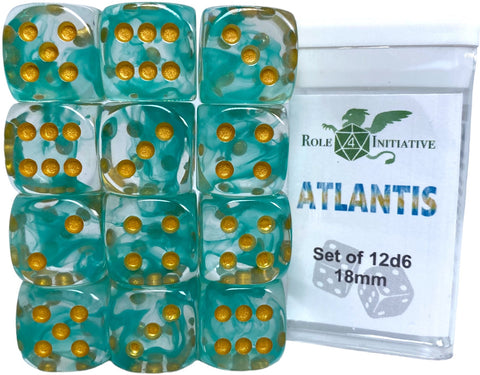 Dice - 12d6 Dice Set - Atlantis