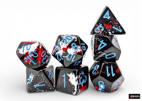 Dice - Brush 7-Die Set - Dark Side/Blue