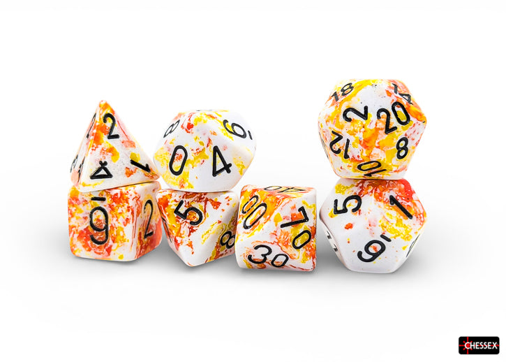 Dice - Brush 7-Die Set - Sunrise/Black