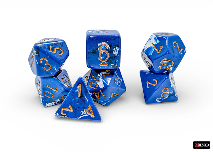 Dice - Brush 7-Die Set - Wavebreak/Blue
