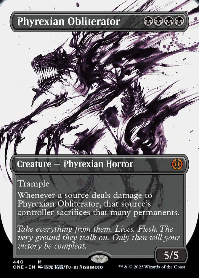 Phyrexian Obliterator (Borderless Ichor Step-and-Compleat Foil) [Phyrexia: All Will Be One]
