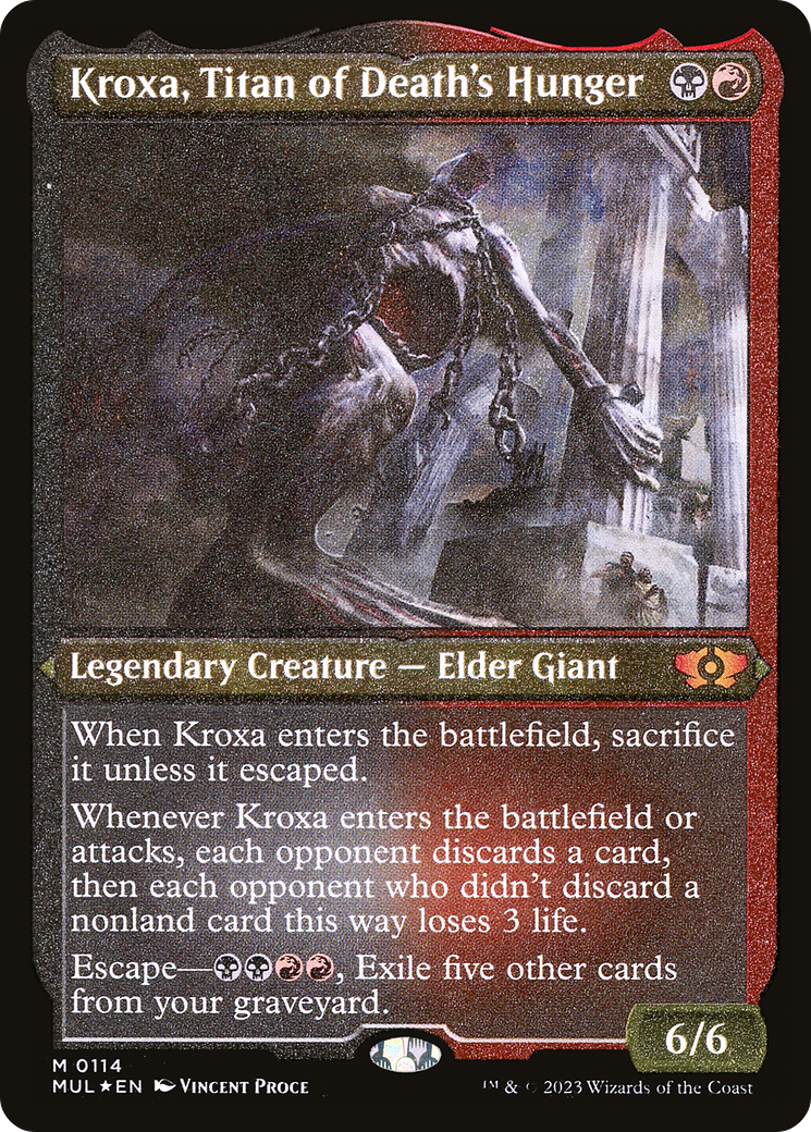 Kroxa, Titan of Death's Hunger (Foil Etched) [Multiverse Legends]