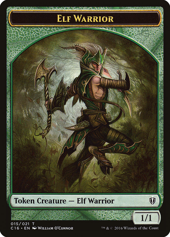 Elf Warrior // Zombie Double-Sided Token [Commander 2016 Tokens]