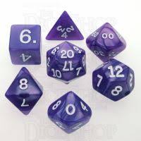 Polyhedral Dice 7 pièces Pearl