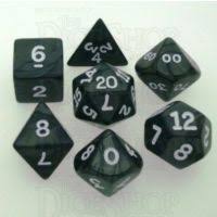 Polyhedral Dice 7 pièces Pearl